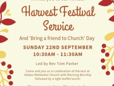 Harvest Festival – Sunday 22nd September