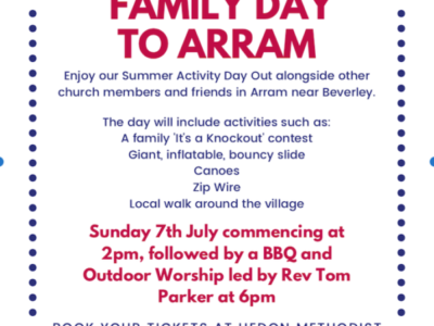 Church Family Day to Arram – Sunday 7th July